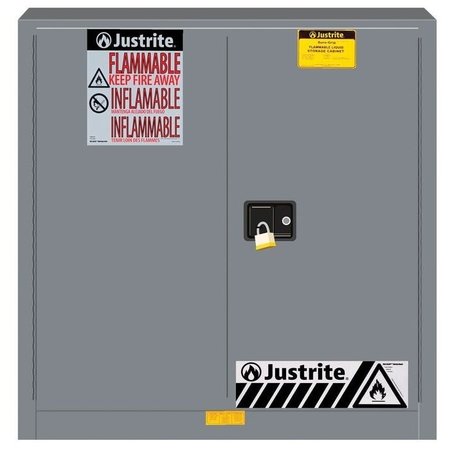 JUSTRITE SURE-GRIP® EX FLAMMABLE SAFETY CABINET, DIMS. 35"H, CAP. 30 GAL., 1 SH 893303